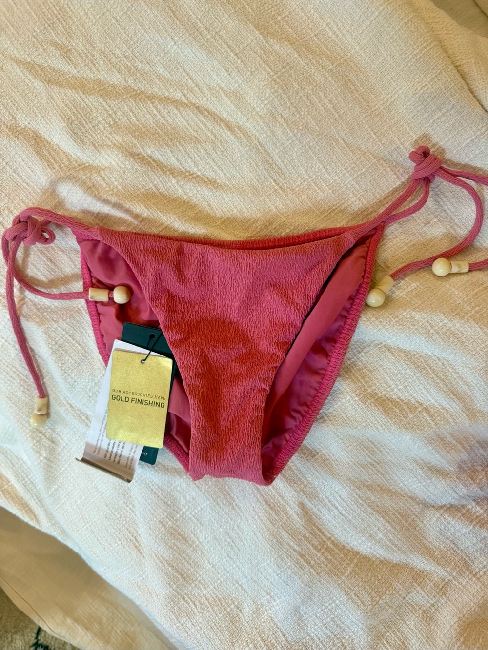 NWT Vix Firenze Zene Tie-Side Pink Bikini Bottom